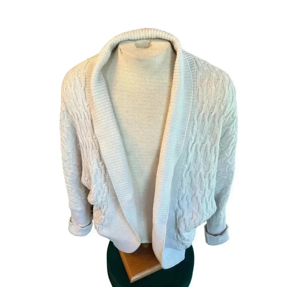 MATILDA JANE long sleeve knit slouchy cream cardigan sweater size medium - Picture 3 of 8